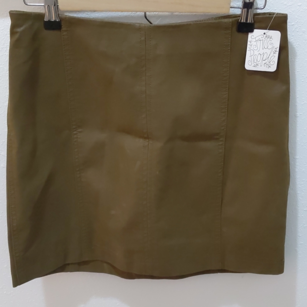 Free People  Leather Mini Skirt